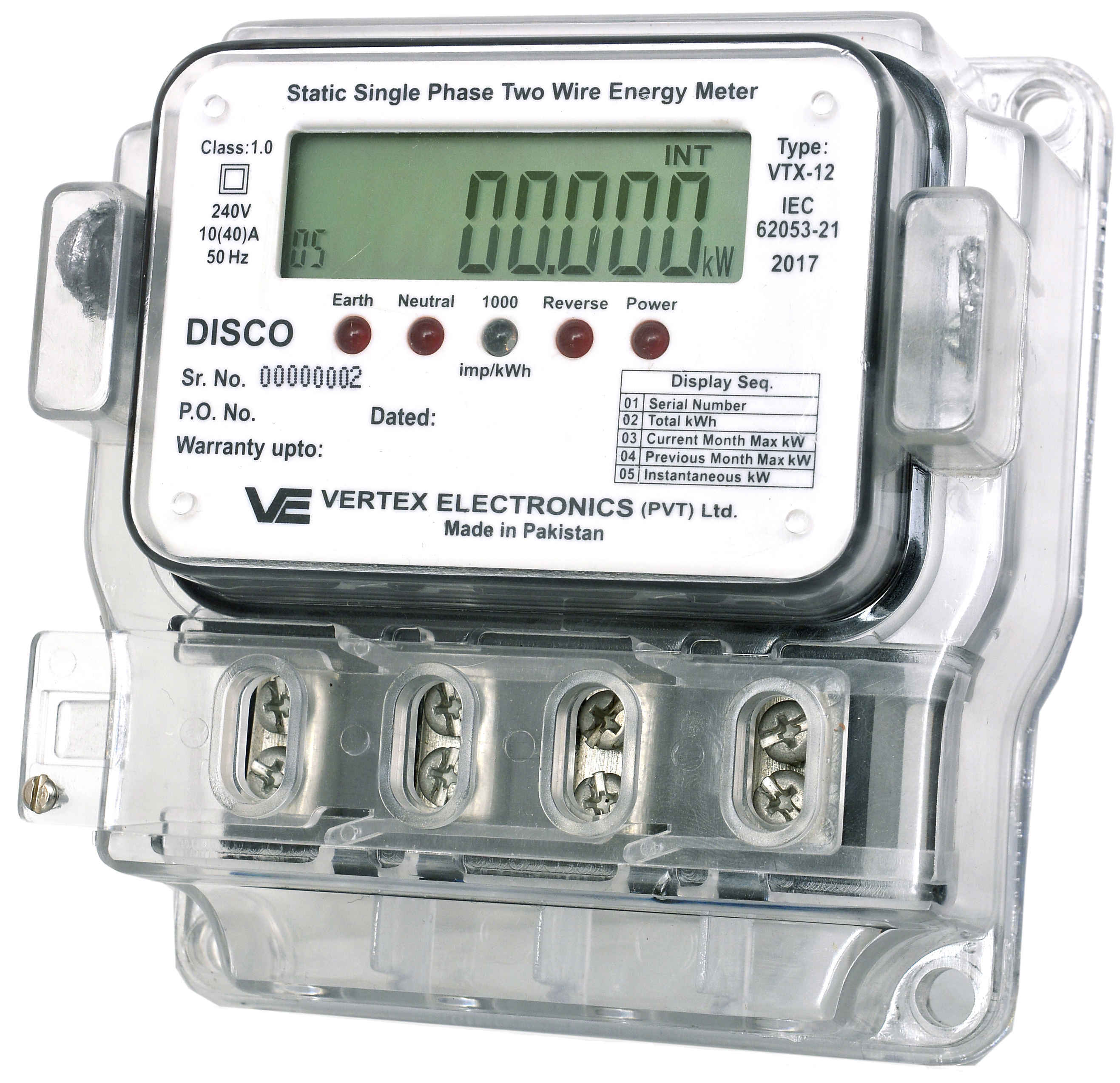 Single Phase Meter Vertex Electronics